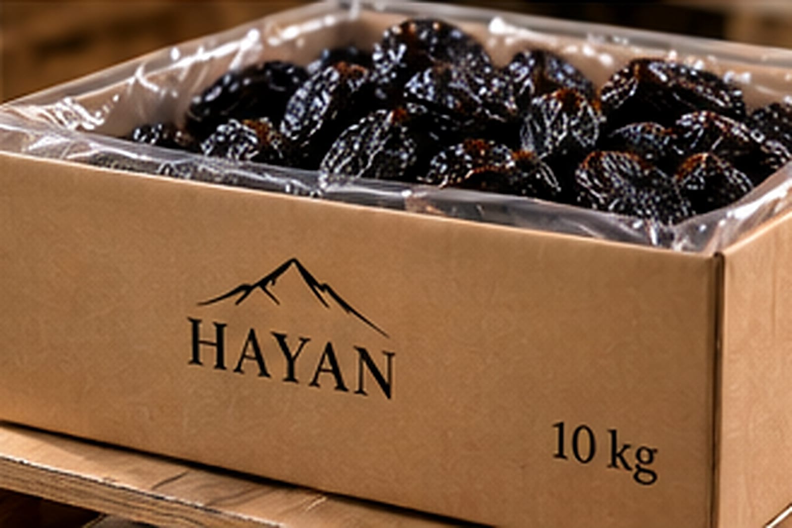 10 kg carton of dried prunes