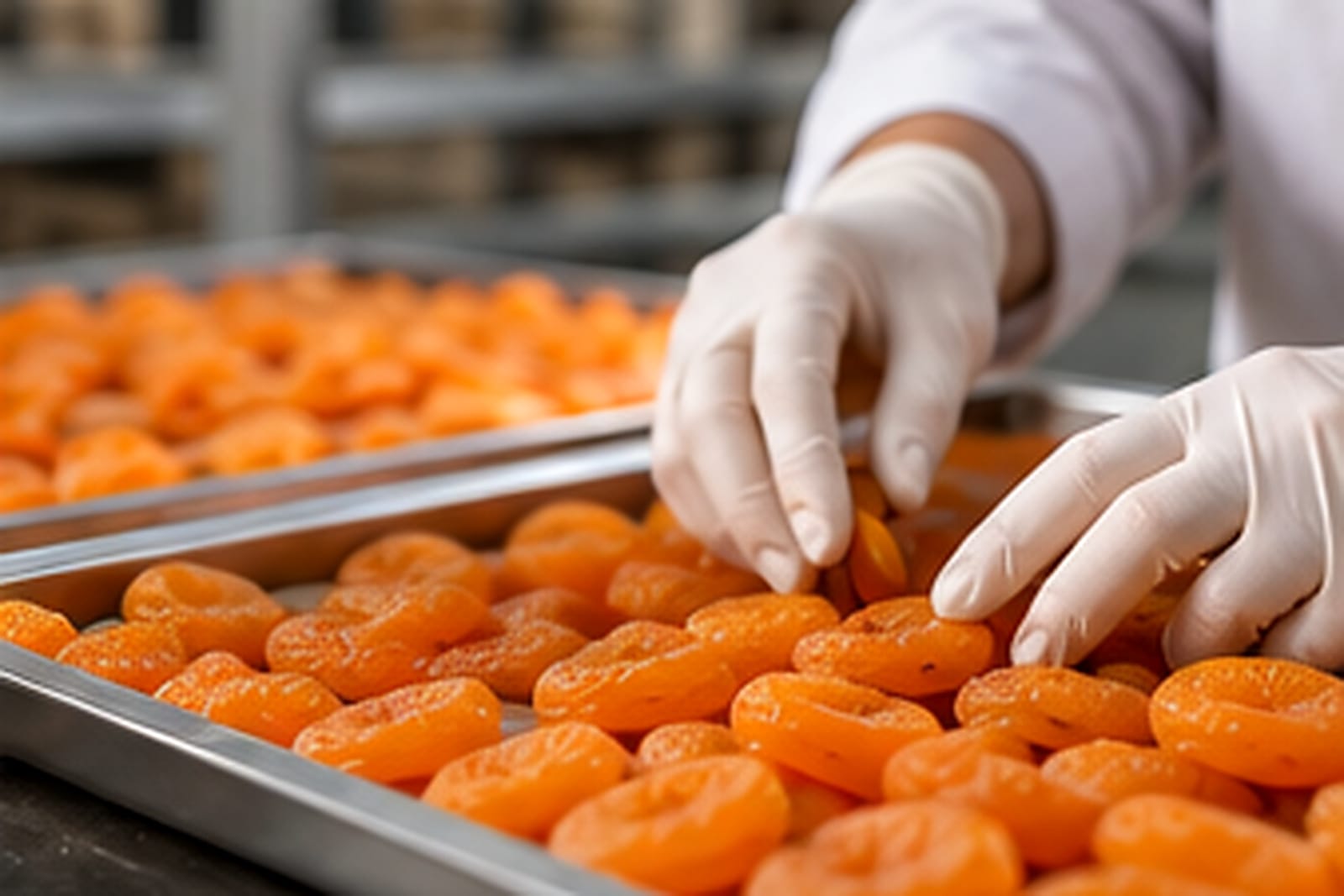 Visual inspection of a lot of dried fruit