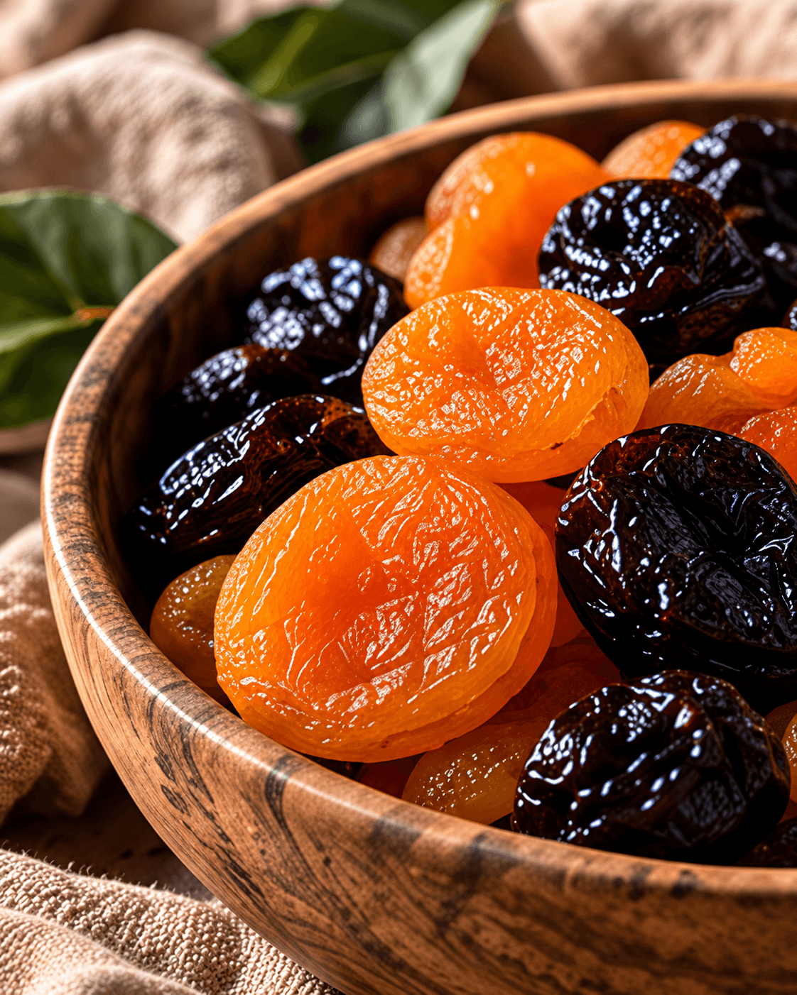 Close-up of hand-selected dried fruit